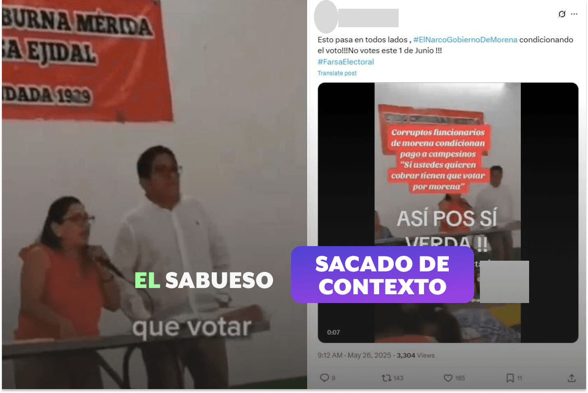 Video que muestra a morenistas condicionando el voto no es actual; es de 2024